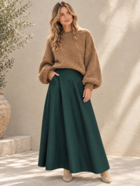 Rok leather look || Azzurro Amsterdam || Donkergroen