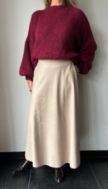 Rok leather look || Azzurro mode || Beige