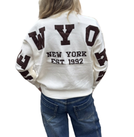 New York trui || Beige -Bruin | Yess-style