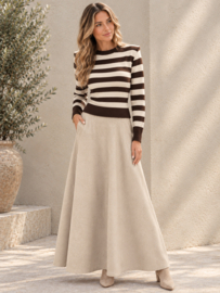 Leather look rok || Azzurro mode || Beige