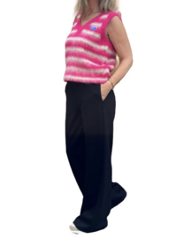 Broek Azzurro || Wide leg || Zwart || 5136-6