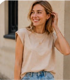 Azzurro Basic Shirt met Kapmouw- Trendy Dames top - Meerdere kleuren