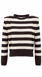 stijlvolle gestreepte trui -choco Bruin-Beige