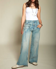 Toxik 3 Jeans || dubbele taille || wide leg || light bleu