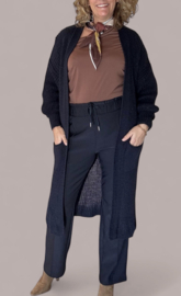 Travelstof broek wide leg met naad || Navy || yess-Style fashion