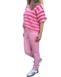 Travelstof broek slimfit || Angelle Milan || baby roze