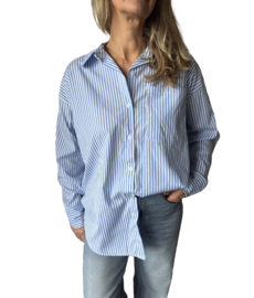 Blouse Stripes || Azzurro mode || Blauw