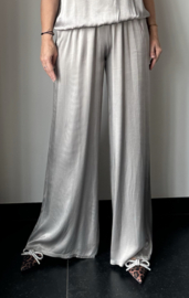 Satijnen pantalon || BoeBou ||Zilver grijs