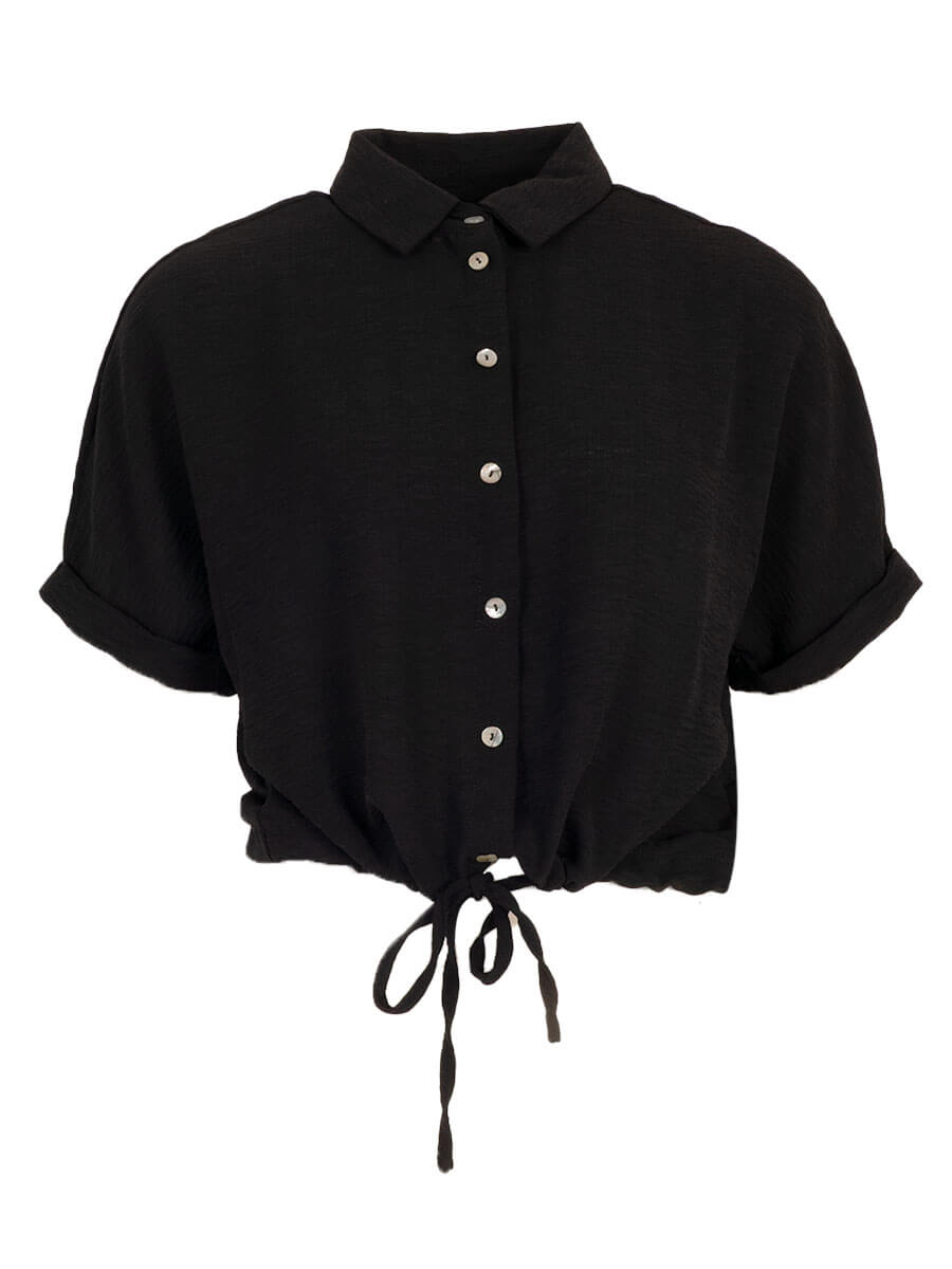 Blouse met strik koord || Azzurro || 93203