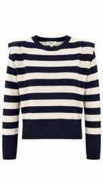 Stijlvolle gestreepte trui Donkerblauw - offwhite