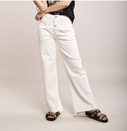 Toxik 3 Jeans || Wide leg || Wit || Double braced