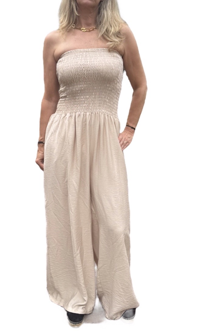 Strapless Jumpsuit - Nude elegance