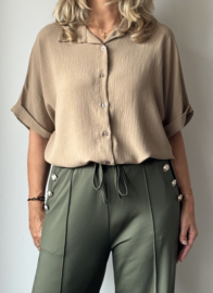 Blouse Azzurro || korte mouw || Camel