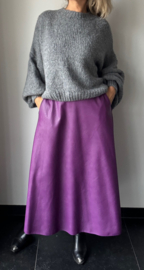 Rok leather look || Azzurro || Prugna