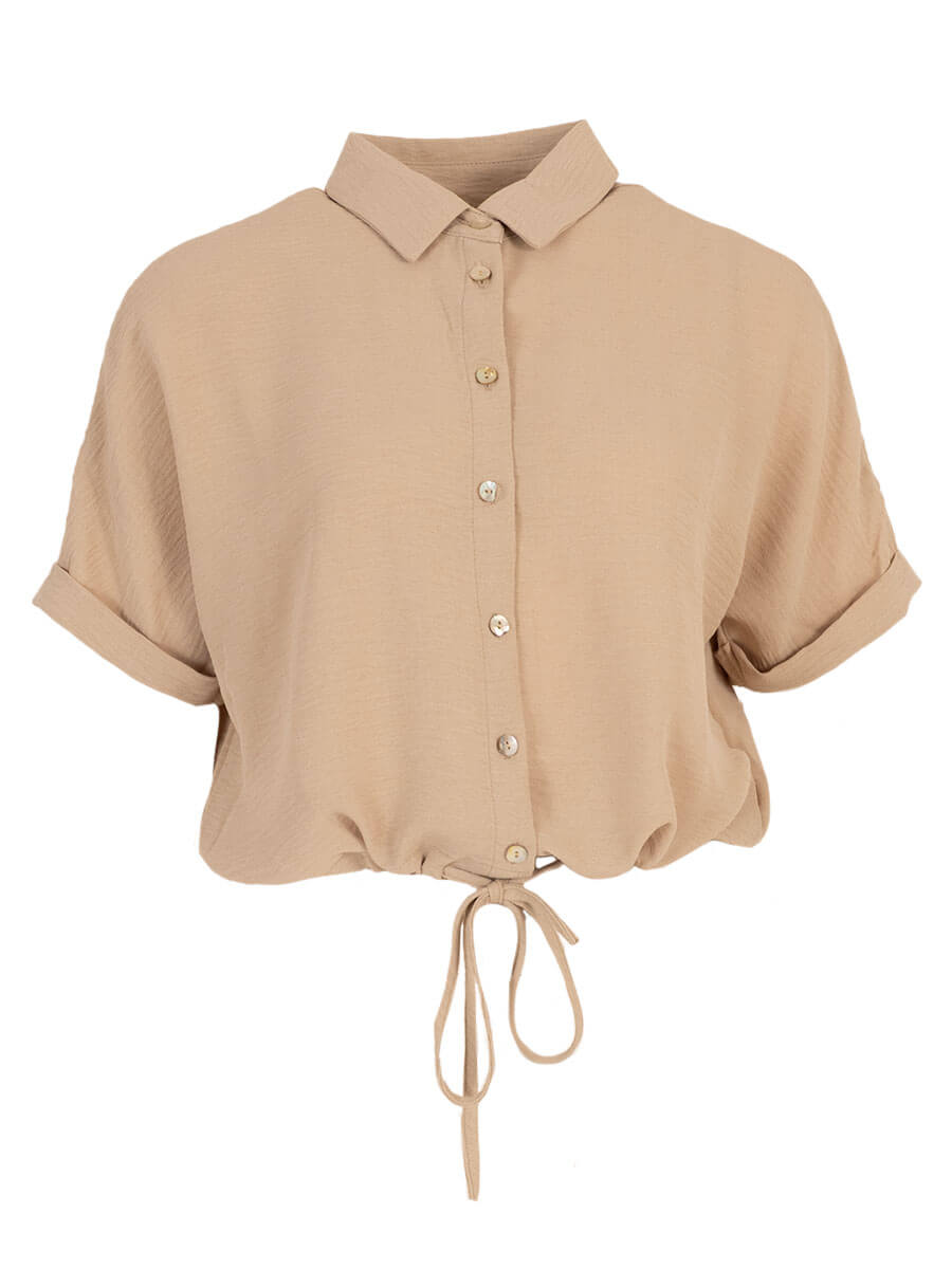 Blouse met strik koord || Azzurro || 93203