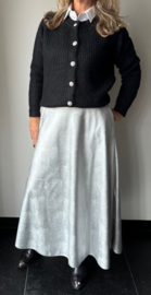 Rok leather  A-lijn || Azzurro | Zilver