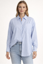 Blouse gestreept Blauw - Wit || Azzurro mode  || Yess-style
