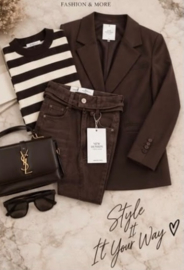 Chocolade Bruine blazer – stijlvol en veelzijdig