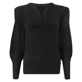 Sweater black || v-hals ||