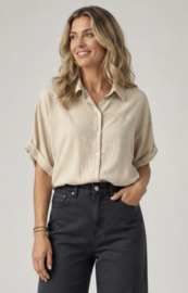 Azzurro blouse Beige  3700 - Luchtige Casual Chic -Damesblouse