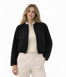 Bomberjack || zachte stof || Zwart