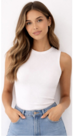 Basic rib top || Azzurro mode || Offwhite