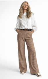 Azzurro Broek || Print bruin || look -Yess-style