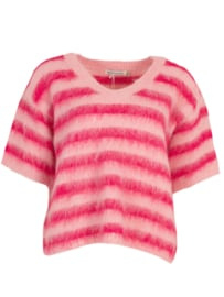 Gestreept v-hals top || Roze || Azzurro mode