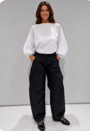 BoeBou Zwarte worker pantalon - Wide leg - 100% Polyester