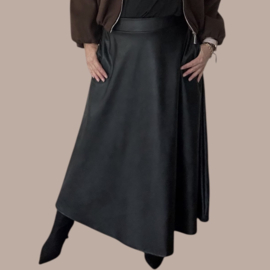 Rok Leather look || A-Model || Zwart