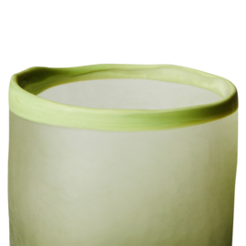 Glass tealight holder, olive