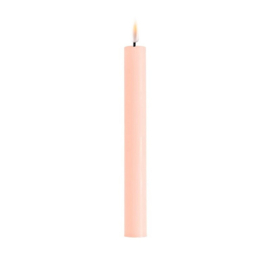 Real flame dinner candles light pink 2,2 x 24 cm