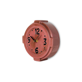 Clock, retro ceramic wall, pink
