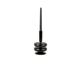 Candle Holder Sparkle Double Ring -  Black