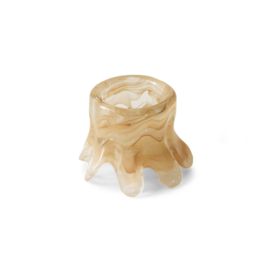 Candle holder low, cream