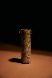 Vase long, reactive brown