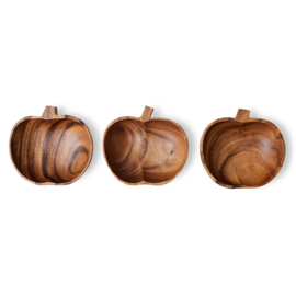 Acacia apple bowl L