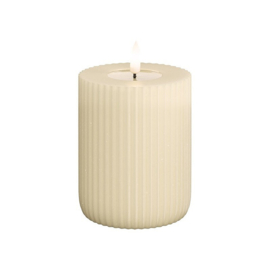 Creme Solid Stripe Candle 8 * 10