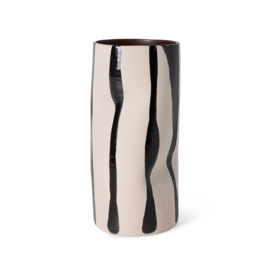Vase mono, sand/black