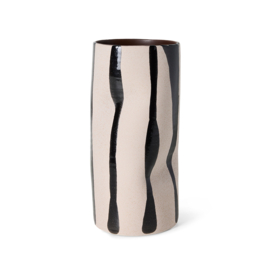 Vase mono, sand/black