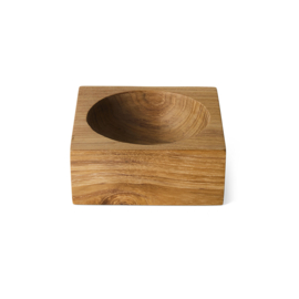 Teak cube bowl, small