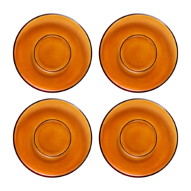Glass saucer amber brown