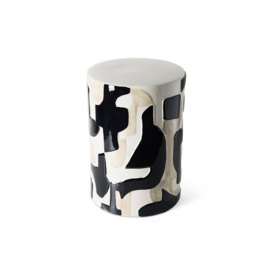 Ceramic side table, black ink.