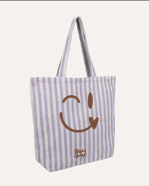 Tas natural stripe lilac