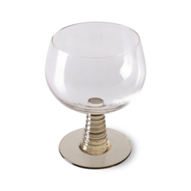 Swirl wine glass low green 