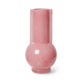 Vase glass, flamingo pink