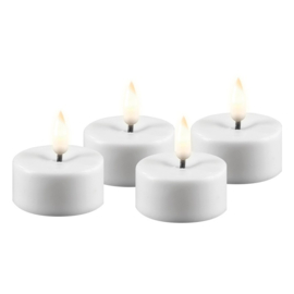 Real flame led candle white mini tealight 3,5 x 4 cm, 4 stuks