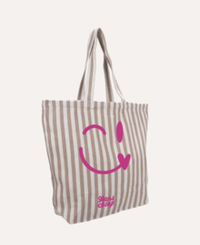 Tas natural stripe beige
