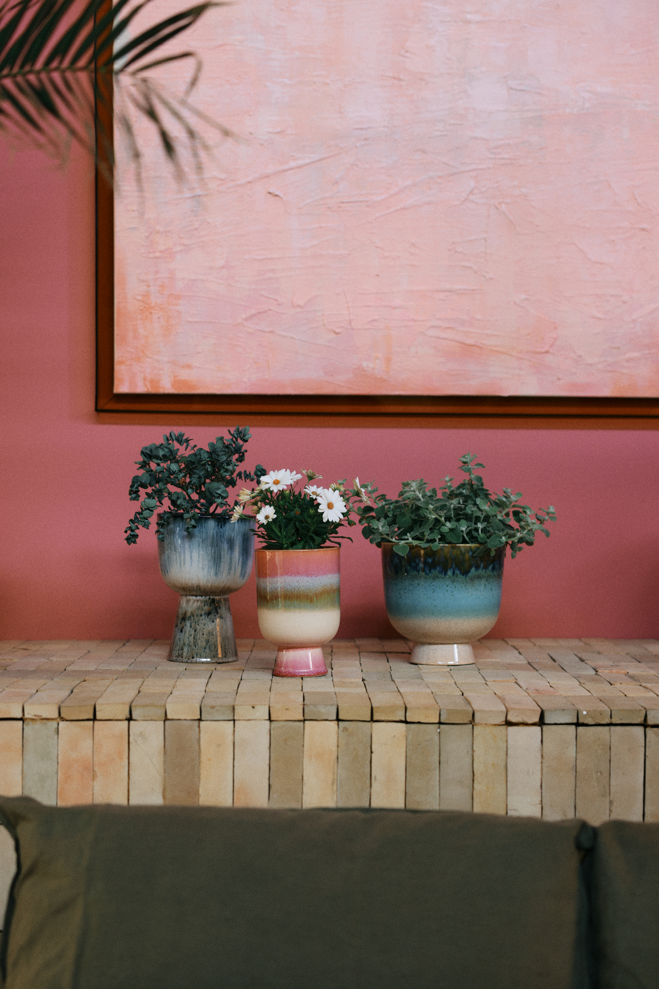 Flower pot retro lagoon