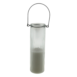 Kaars tube stripe gebroken wit 